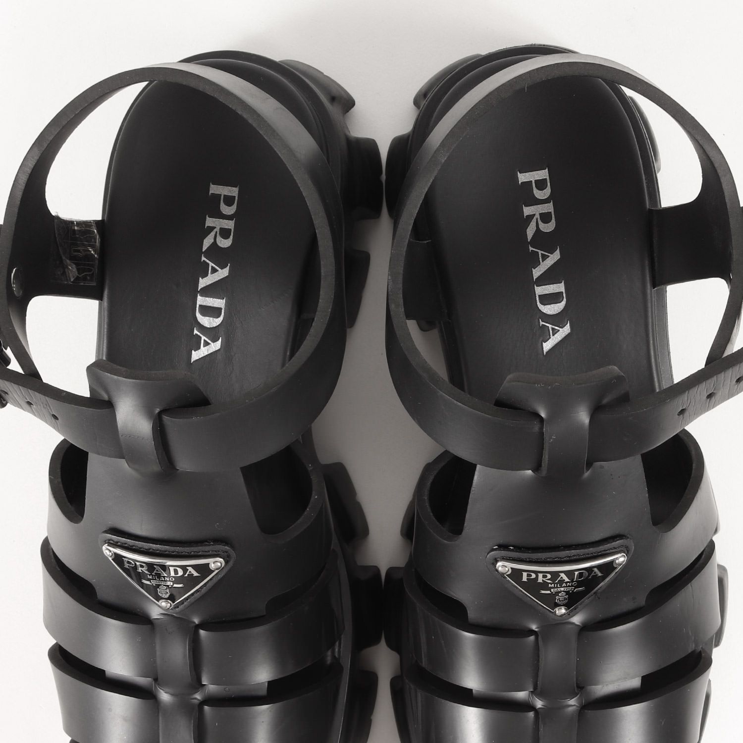 PRADA ブラック サンダル 厚底イタリア製、サイズ6