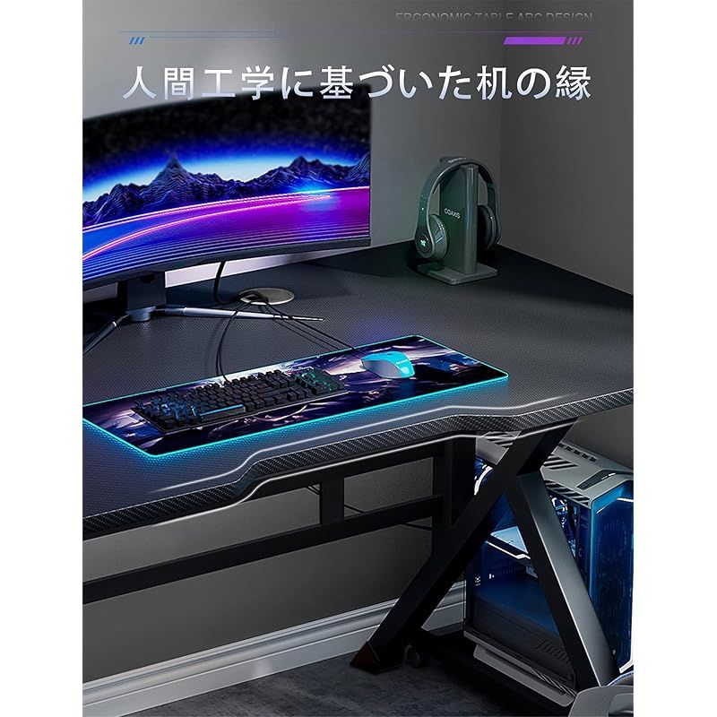 パソコンデスク ゲーミングデスク K字 机 pcデスク 配線穴付き 勉強机 ゲーミングデスク パソコンデスク K字 机 pcデスク 配線穴付き