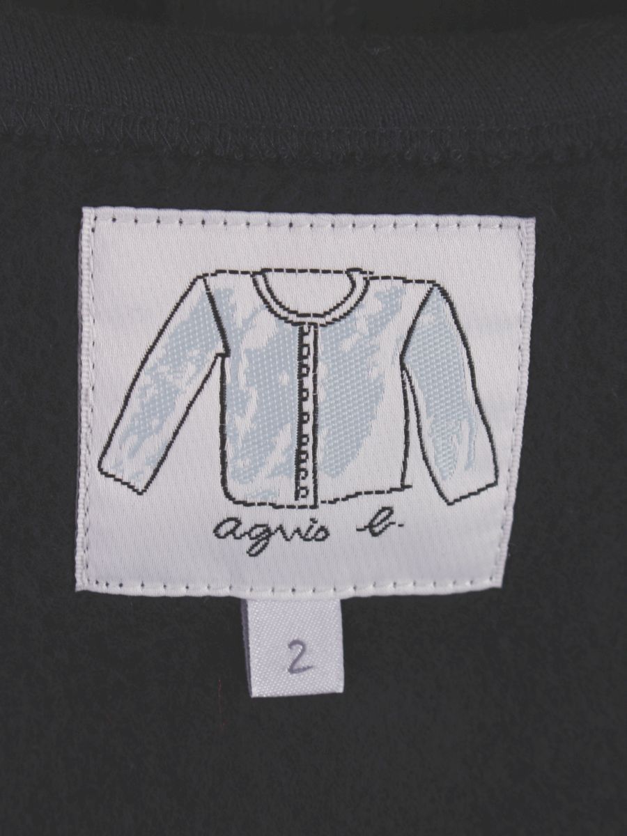 アニエスベー M001 CARDIGAN カーディガンプレッション 0267M001 2 ブラック 裏起毛 ‘23 IT85F9SIKOJM M001 CARDIGAN カーディガンプレッション フォン ｜agnès b