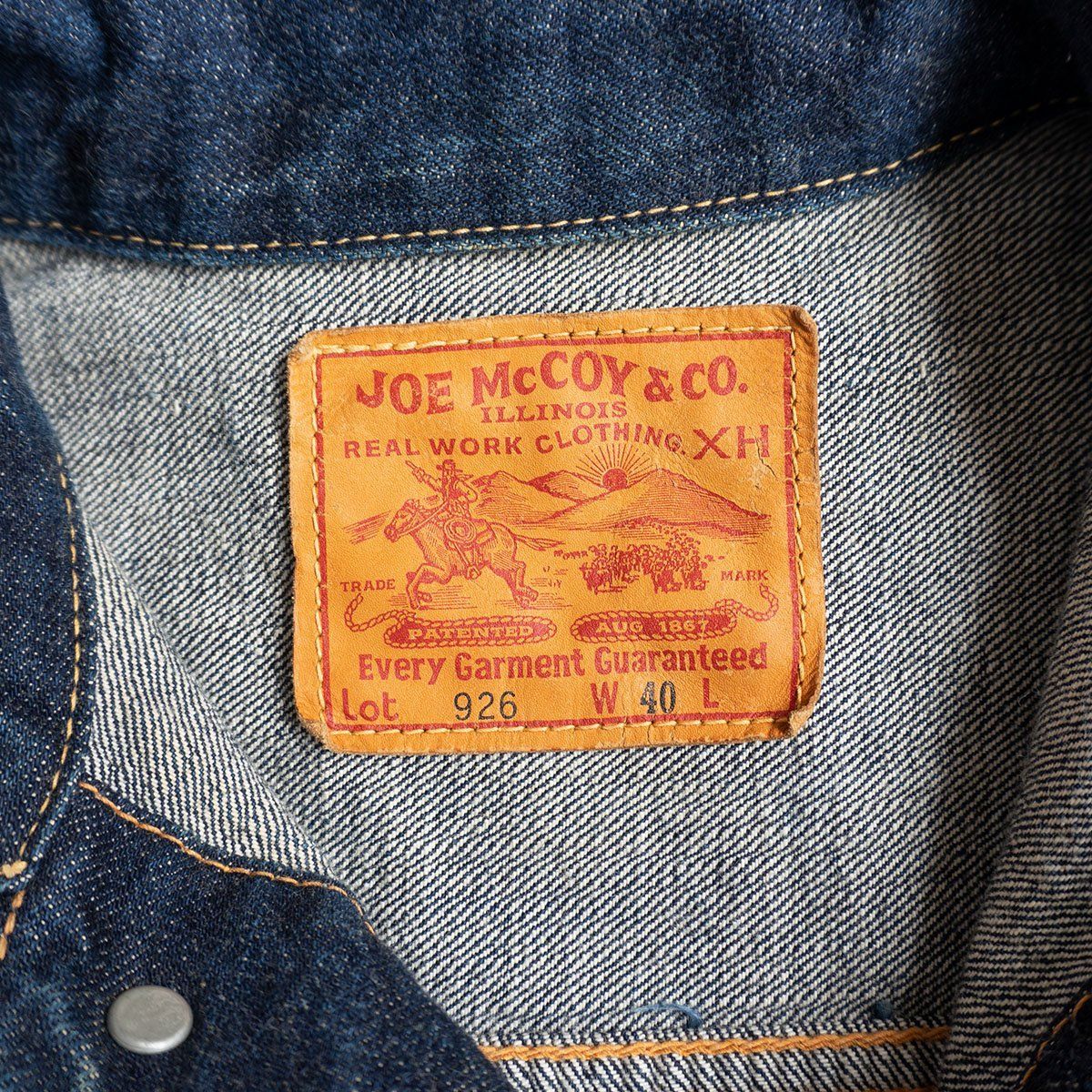 美品】JOE McCOY【Lot926 セカンド デニムジャケット】40 2nd 