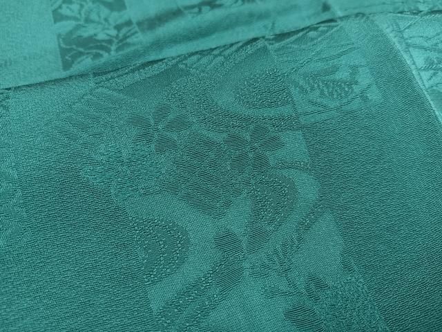 平和屋着物○極上 男性 色無地 草花地紋 納戸色 さが美扱い 正絹 逸品 