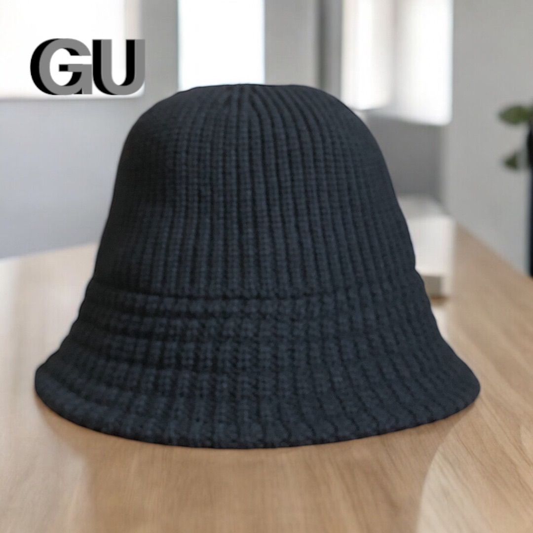 GU ニットバゲットハット 黒 レディース USED - メルカリ