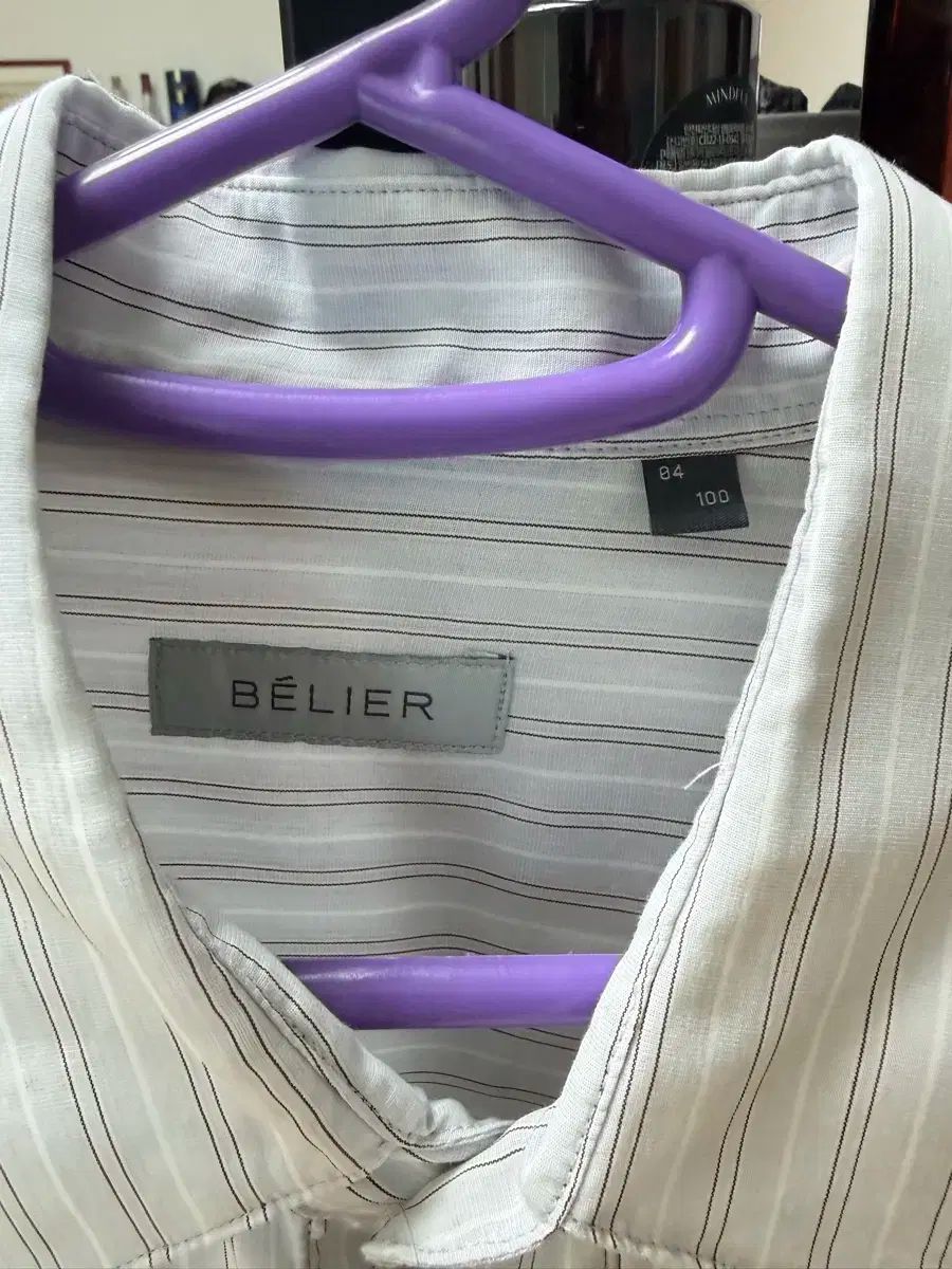 BELIER ベルリエ ブリーズ チコ シャツ グレー マルチ ストライプ