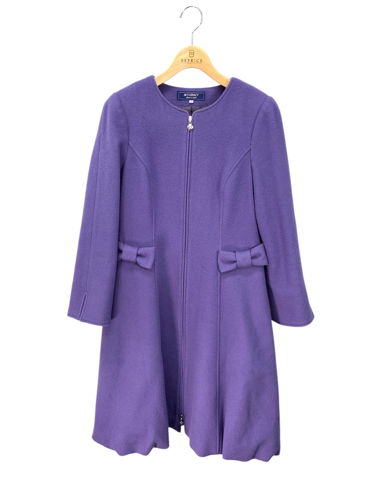 エムズグレイシー Purple Coat 819526 コート 38 パープル ウール IT9UIDHQ4F7O