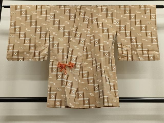 平和屋着物道中着　本場琉球絣　反端付き　正絹　逸品　CAAL4072dy