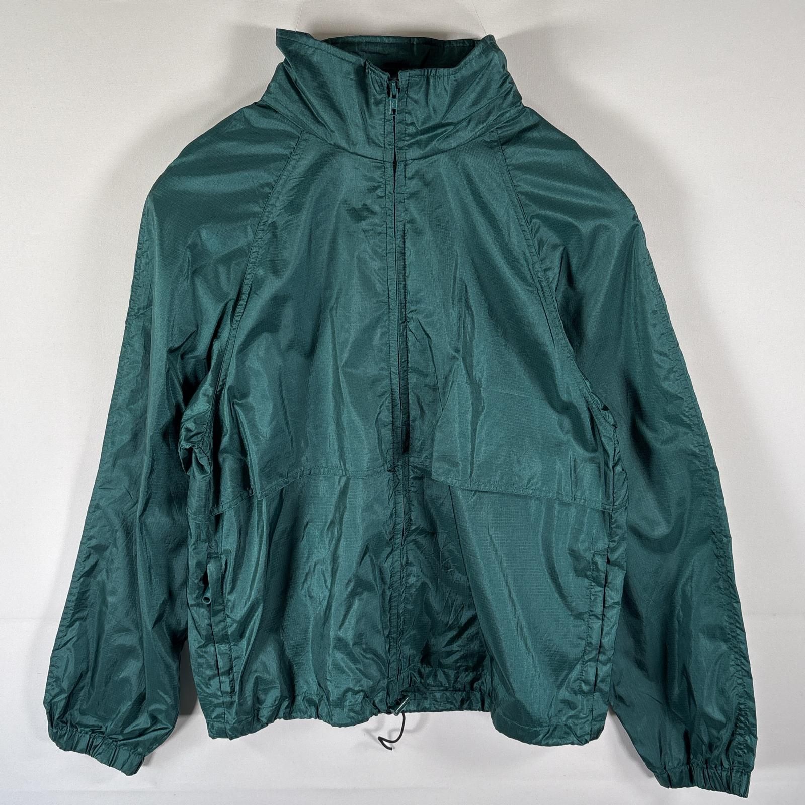 古着 80 s|80年代 ヴィンテージ エディー バウアー Eddie Bauer ナイロンジャケット フルジップ メッシュライナー 黒タグ M グリーン系 メンズ