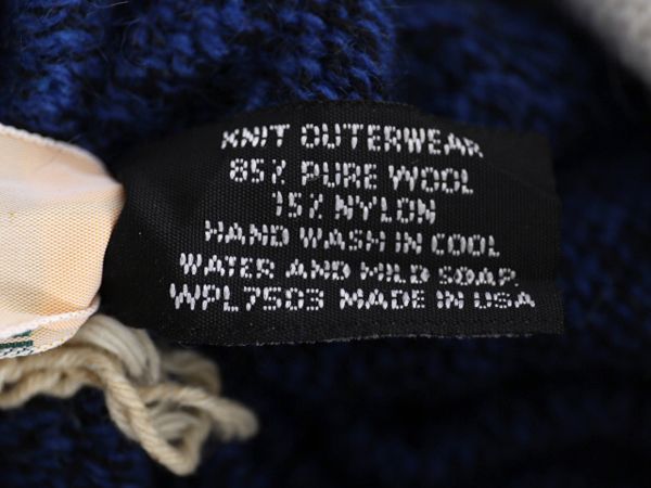 80s USA製 エルエルビーン ボンボンニット　総柄 ウール ニット キャップ お得なクーポン配布中!】 80s USA製 エルエルビーン ボンボン