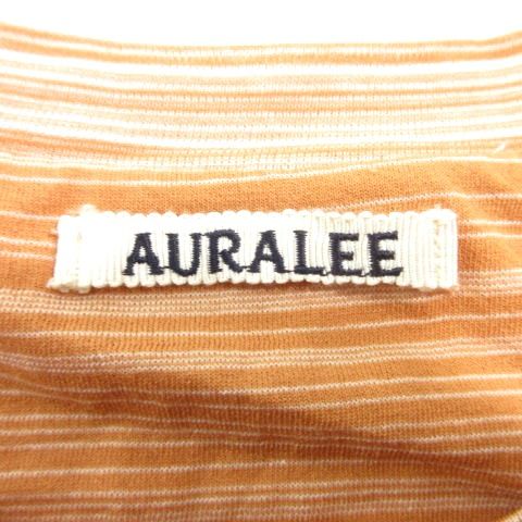 オーラリー AURALEE 近年 Tシャツ 半袖 カットソー クルーネック ボーダー 薄手 5 約Lサイズ オレンジ - メルカリ