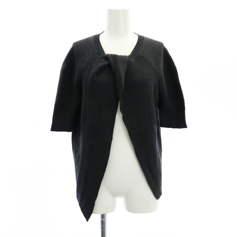 サイ SCYE Ribbed Cotton Twist Front Sweaterトップス ニット カットソー 五分袖 36 S グレー /AT ■OS ■PN レディース サイ SCYE Ribbed Cotton Twist Front Sweaterトップス ニット