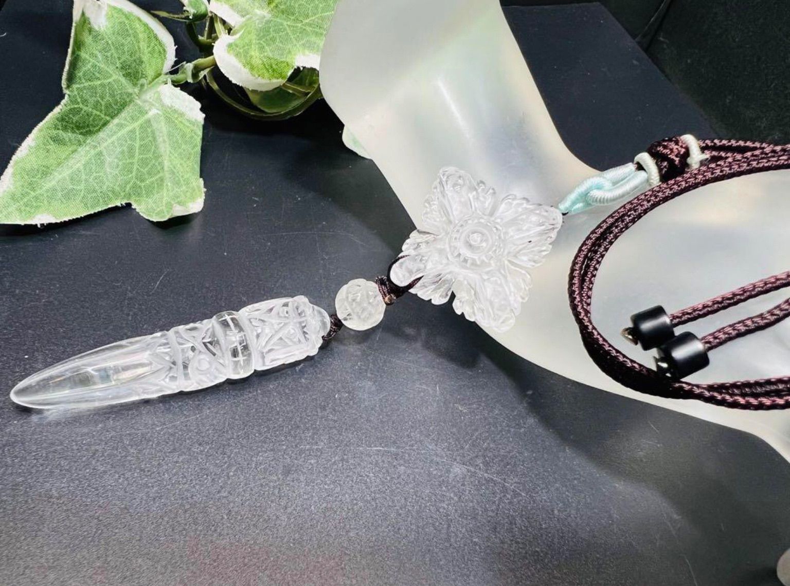 水晶カツマ&プルパネックレス　結界張って　魔除け　幸福呼ぶ❣️ 水晶カツマ&プルパネックレス 結界張って 魔除け 幸福呼ぶ