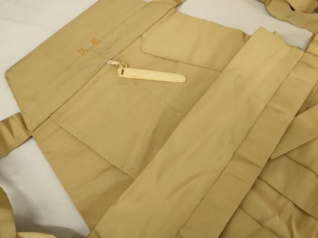 平和屋着物●男性　馬乗り袴　色無地　香色　正絹　逸品　AAAW5222br 平和屋着物○男性 馬乗り袴 色無地 香色 正絹 逸品 AAAW5222br 正絹袴