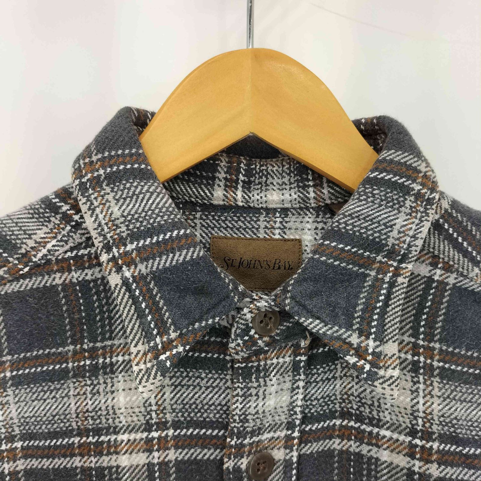 セントジョンズベイ 00s 長袖チェックヘビーネルシャツ　XL ゆるだぼ　古着. 古着 00s St John's Bay ブルー オンブレ シャドー チェック