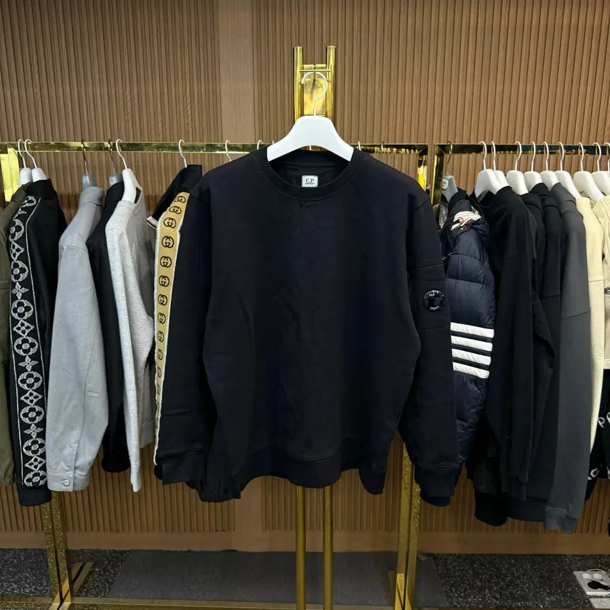 簡単な 用 3XL サイズ CP カンパニー レンズ ロゴ パーカー