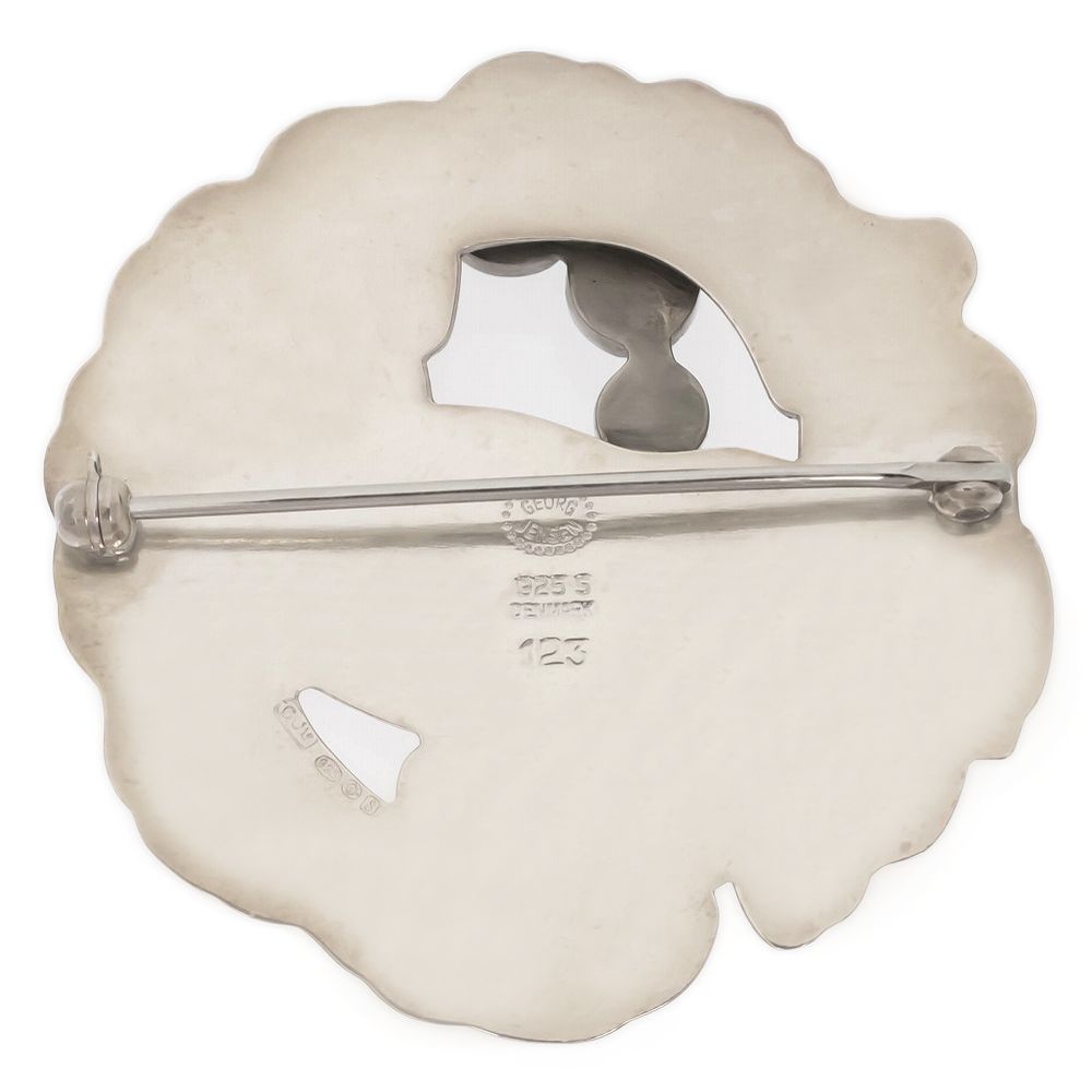 ジョージジェンセン　ムーンストーン　ブローチ　925 123 Georg Jensen 【送料無料】ジョージジェンセン シルバー925