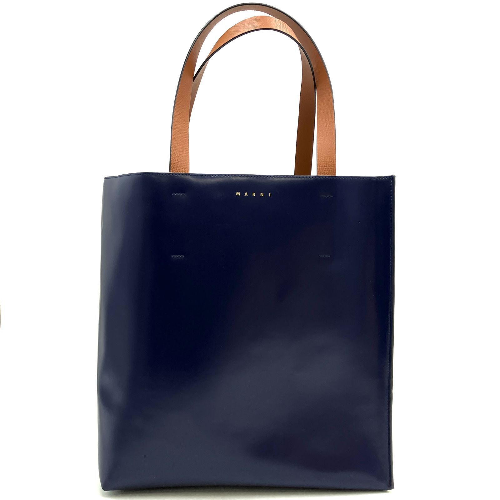 MARNI MUSEO マルニ トートバッグ ブルー&ホワイト レザー D-4991 