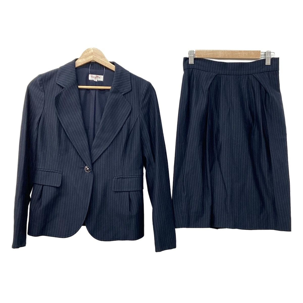 kayme ケイミー スカートスーツ レディース - ネイビー ストライプ