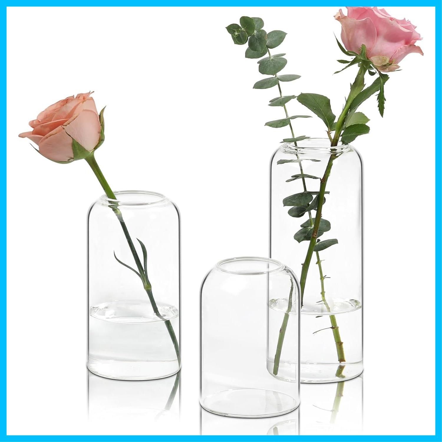 数量限定】ComSaf 花瓶 ガラス 一輪挿し 透明 3個セット フラワーベース おしゃれ シンプル 北欧 水栽培 花器 活け花 造花用 ビング 寝室  オフィス インテリア飾り プレゼント - メルカリ