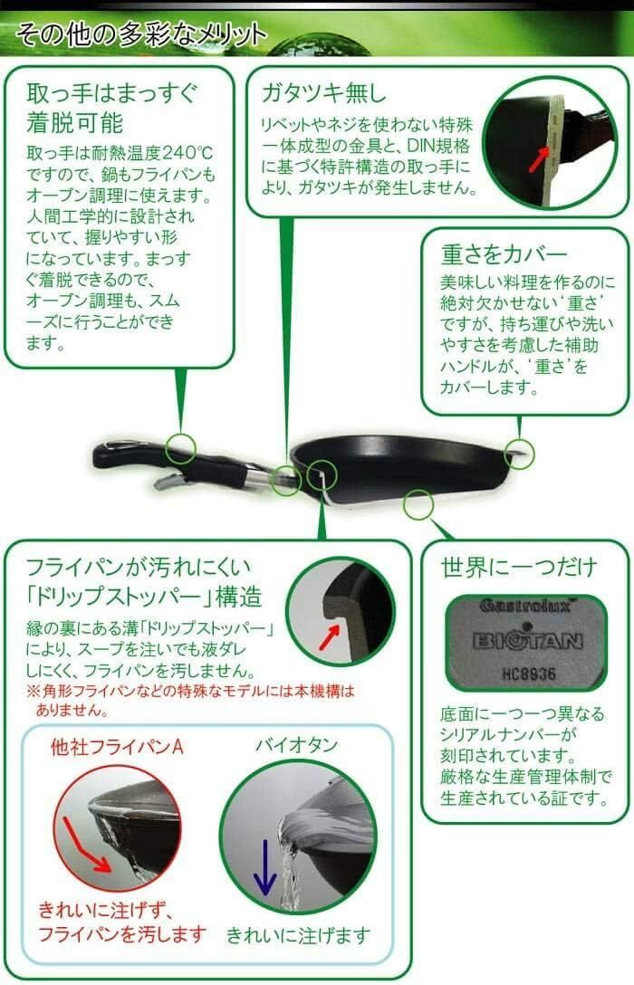 限定特価 ガストロラックス バイオタン 深型フライパン 深さ7cm 内径