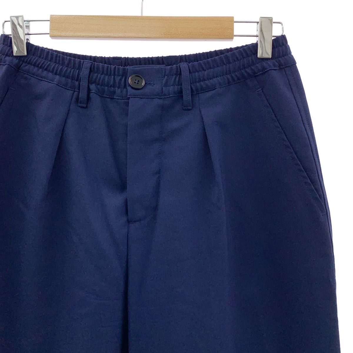 MARNI マルニ 2025SS トロピカルウール タック イージーパンツ 40 ネイビー レディース