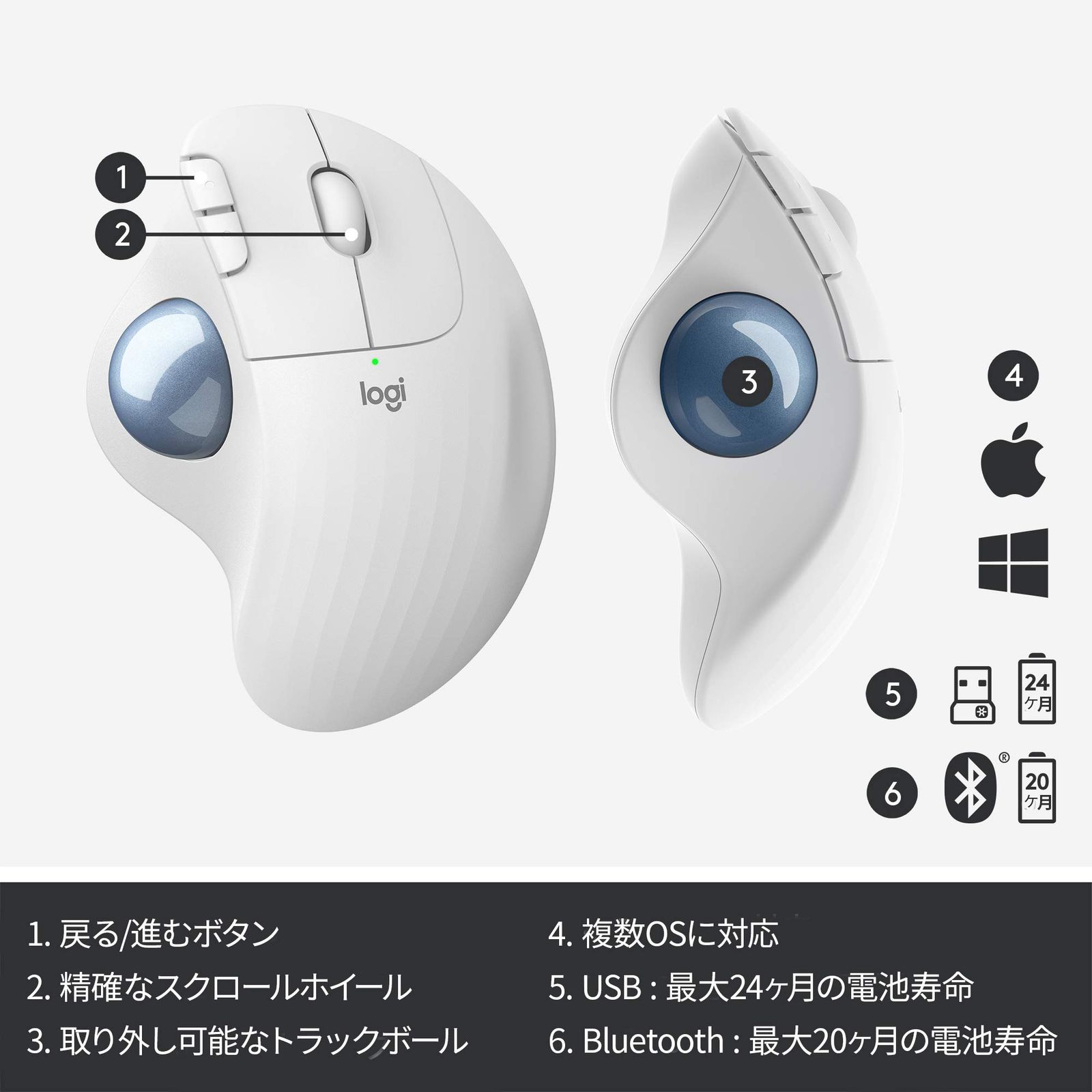 ワイヤレスマウス トラックボール