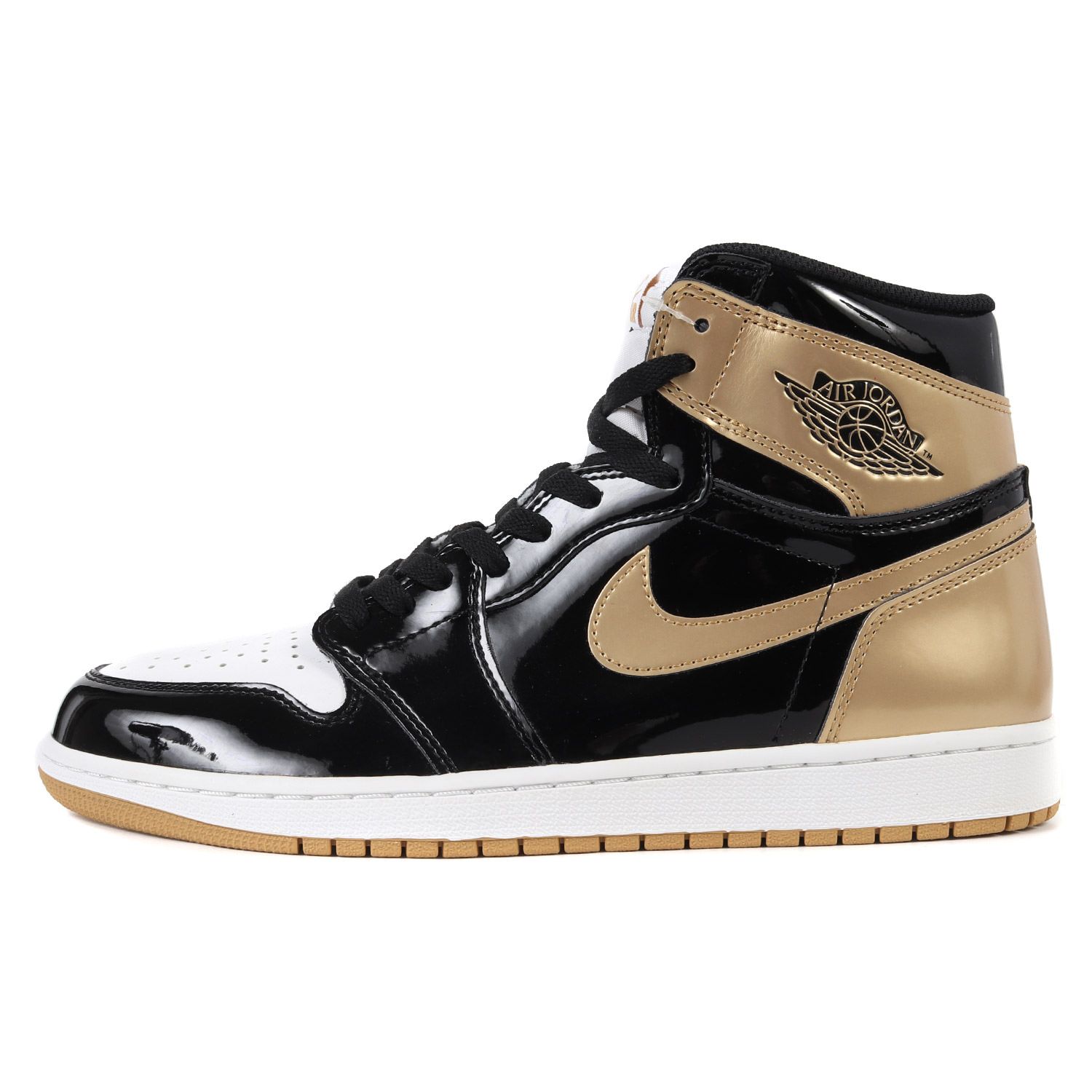 NIKE ナイキ AIR JORDAN 1 RETRO HIGH OG NRG GOLD TOP 3 (861428-001) 2017年 エアジョーダン1 レトロ ハイ ゴールド トップ3 パテント ブラック メタリックゴールド サイズ：US10.5 28.5cm スニーカー【メンズ】