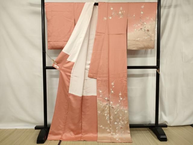 平和屋着物●訪問着　紬地　暈し染め　正絹　逸品　BAAU0197gt 平和屋着物○訪問着 紬地 暈し染め 正絹 逸品 BAAU0197gt