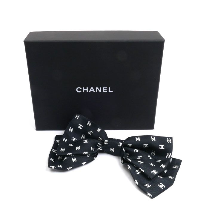 美品⭐︎ シャネル　CHANEL ツイード　バレッタ　　リボン ch1004_1.jpg
