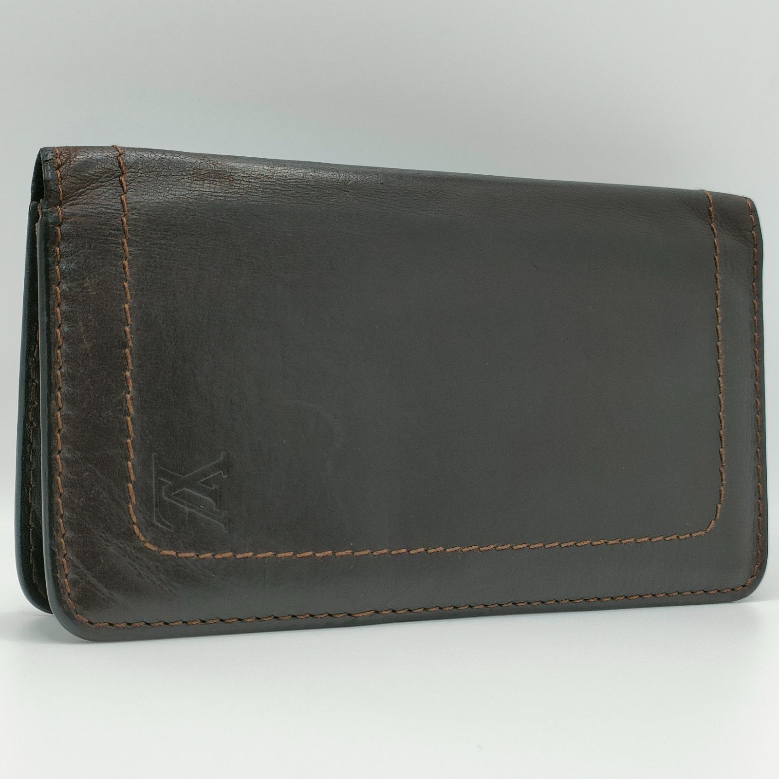 12☆希少/良品♪ポルト バルール カルトクレディ ユタ 長財布 ダークブラウン 19560-6.jpg
