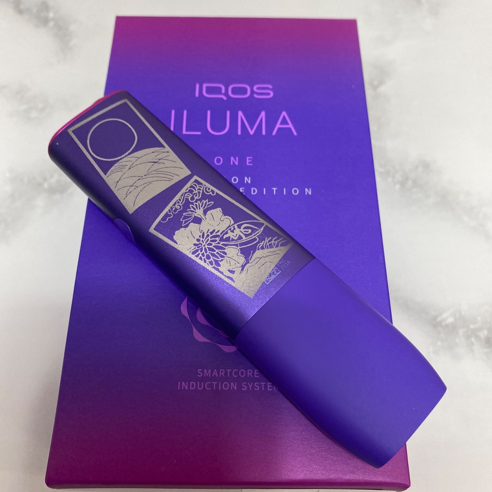 iQOS ILUMA ONE イルマワン 加工 花札 月見酒 花見酒 ネオン 紫 桜 桐 ...