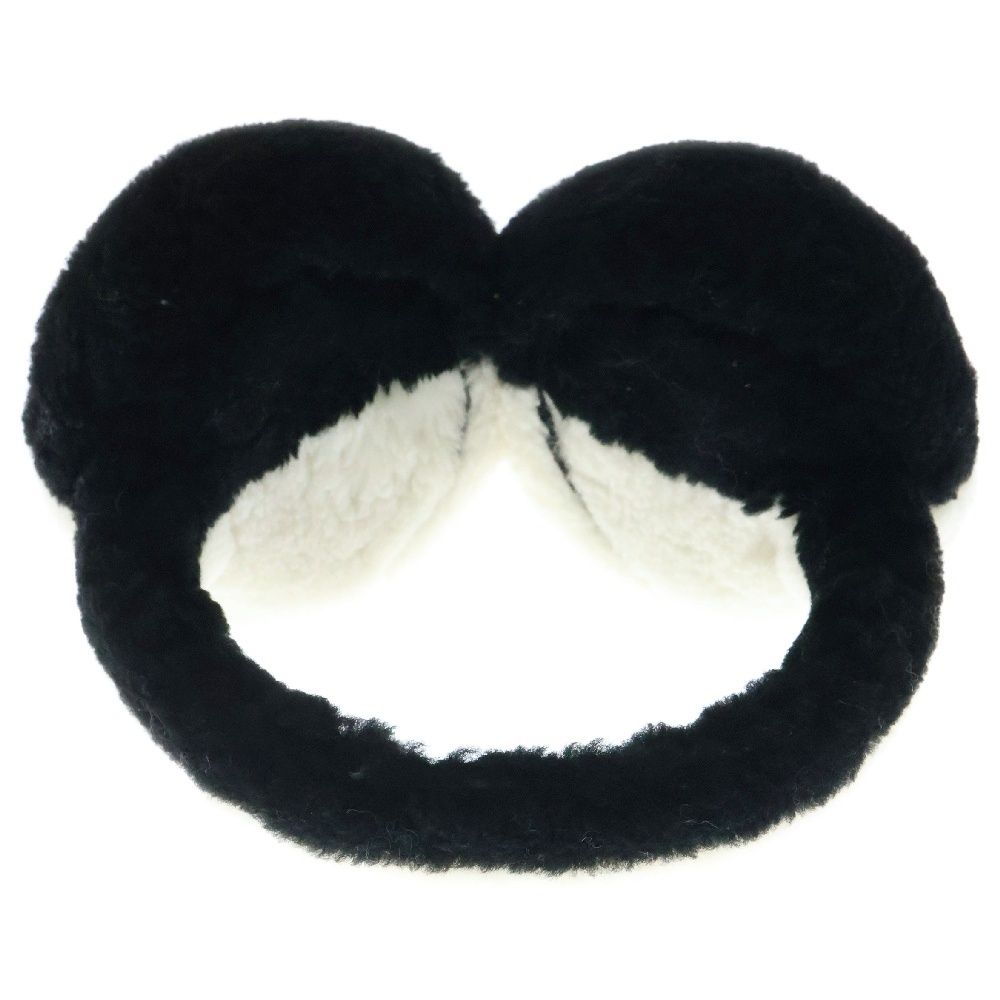 CHANEL シャネル ココマーク イヤーマフラー 耳当て ブラック×ホワイト ボア