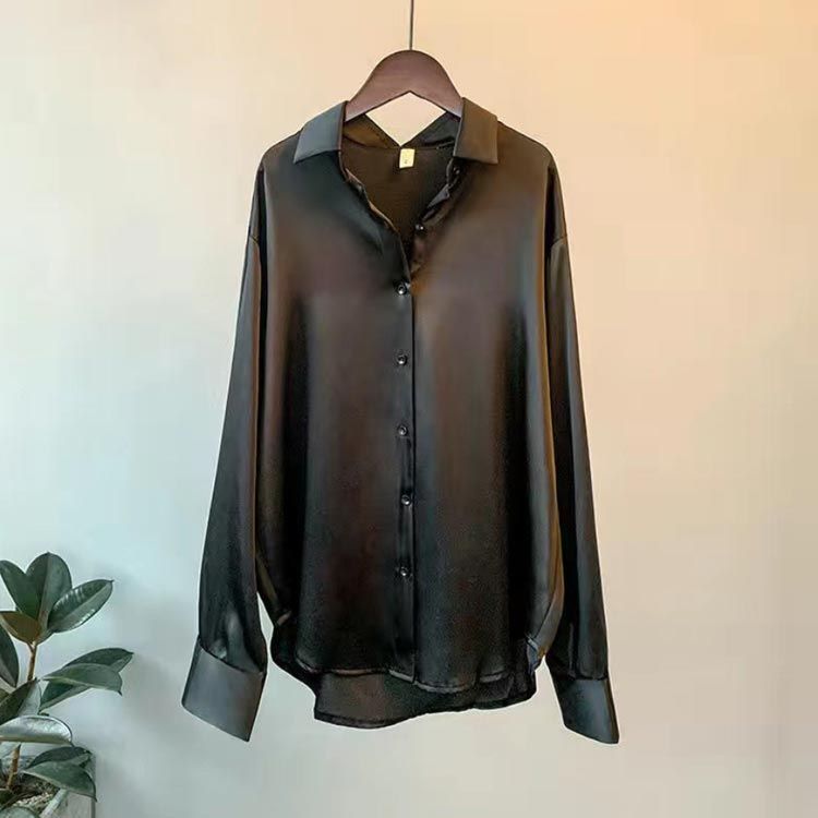 ブラウス シャツ レディース 春 シャツ ブラウス サテンブラウス トップス シャツ 長袖 無地 光沢 上品 大きいサイズ 通勤 OL 事務 ブラウス レディース 春服 サテン 無地 シャツブラウス 光沢