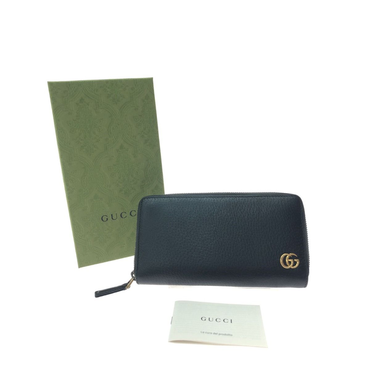 GUCCI グッチ ユニセックス 長財布 ラウンドファスナー GGマーモント 428736 ブラック