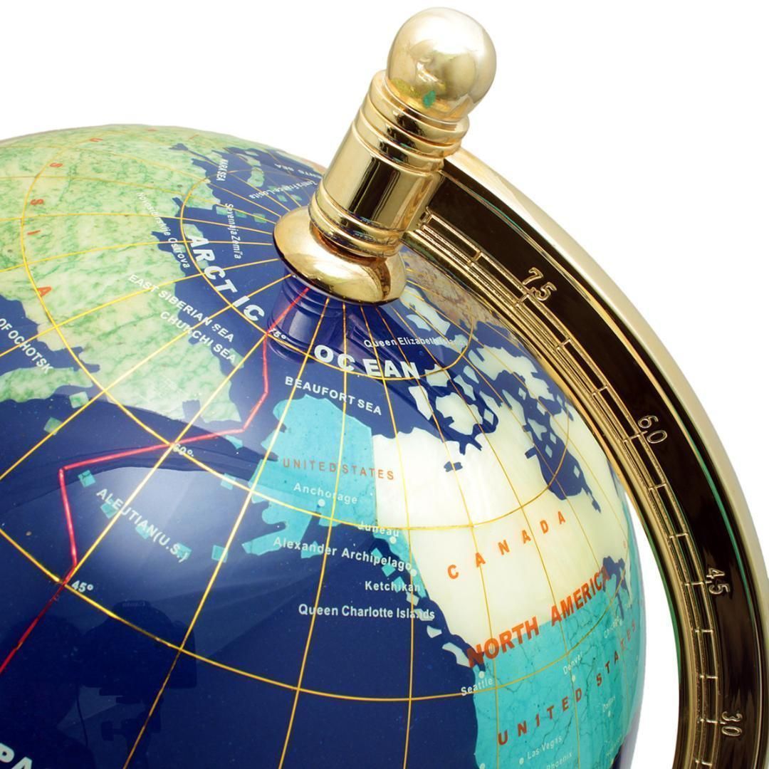 ブ*フ様 工芸品 天然石地球儀 ラピスラズリ他 パワーストーン 開運 44