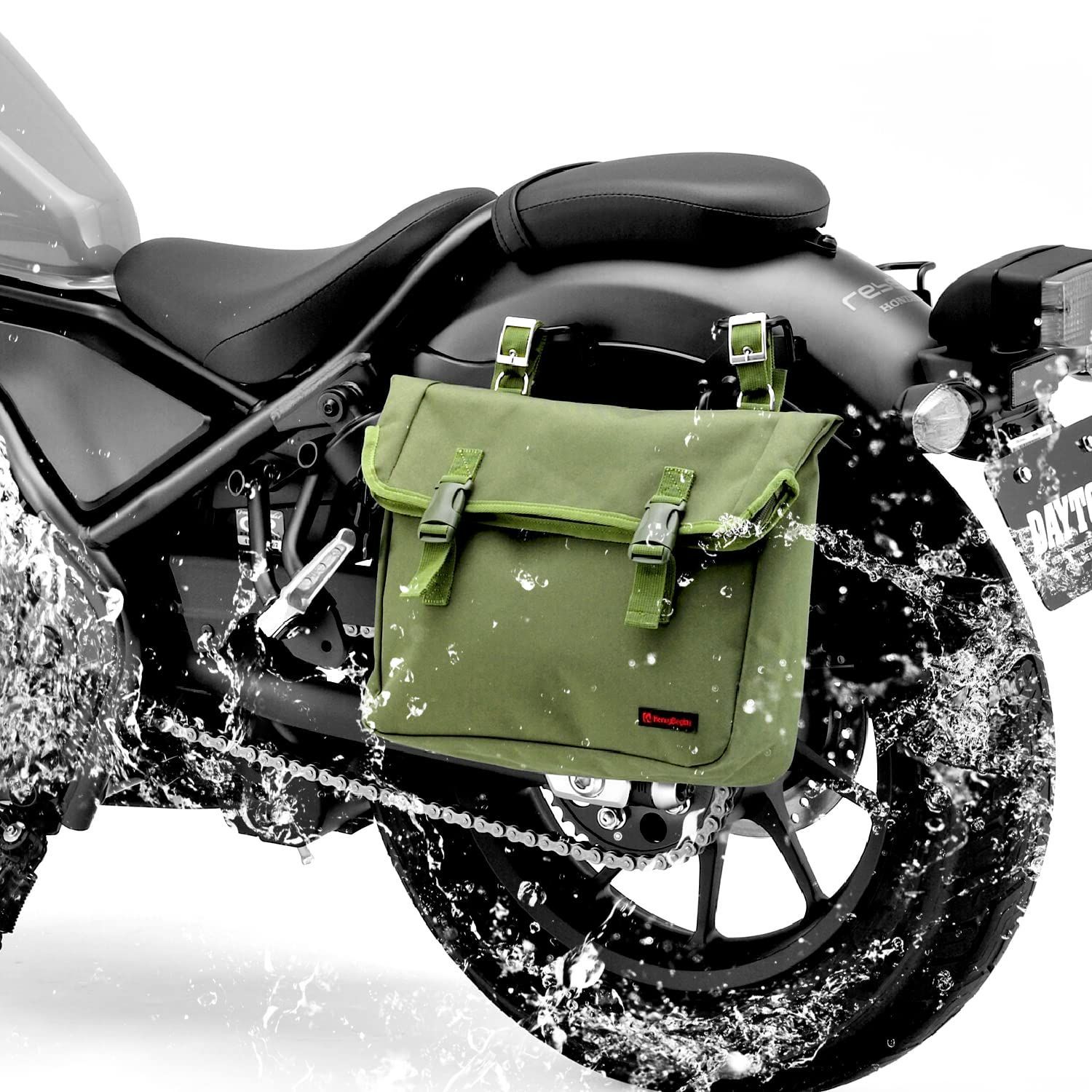 ヘンリービギンズ(Henly Begins) デイトナ バイク用 サイドバッグ 8L グリーン 防水 サドルバッグMIL DHS-9 98912