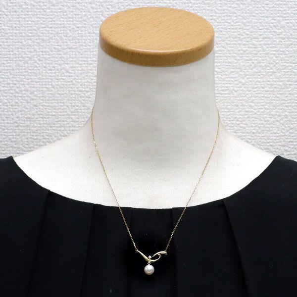 ◆ミキモト　可愛い極上良質天然アコヤ本真珠ペンダントトップ　P023 K18YG ミキモト エナメル/ K18YG アコヤ真珠 ダイヤモンド ペンダント
