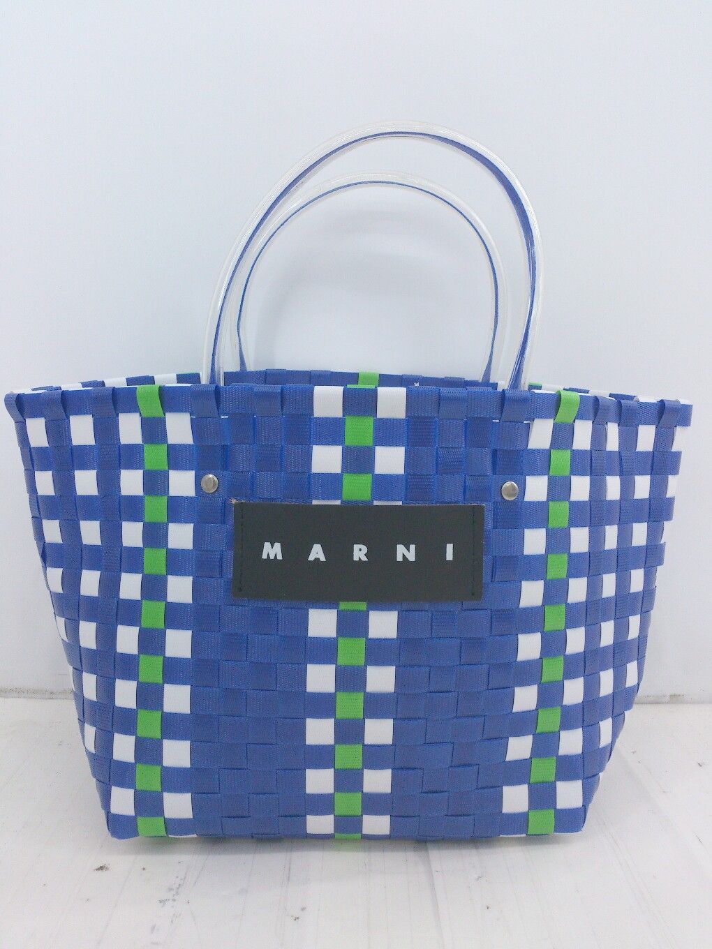 □ MARNI マルニ 夏コーデ 可愛い ハンド トート バッグ ブルー系