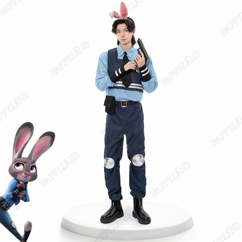 ジュディ?ホップス Judy Hopps 警察官服 耳付き cosplay 衣装 イベント 仮装 男性 女性 子供 こども ハロウ-A