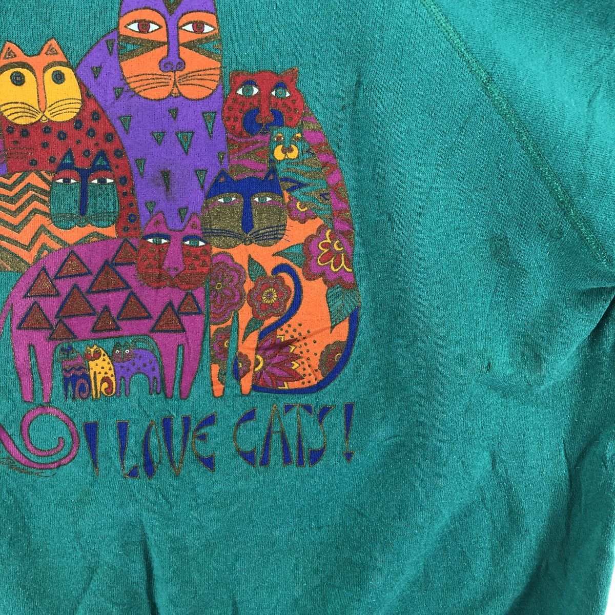 古着 ヘインズ Hanes LAUREL BURCH ローレルバーチ 猫柄 アニマル 