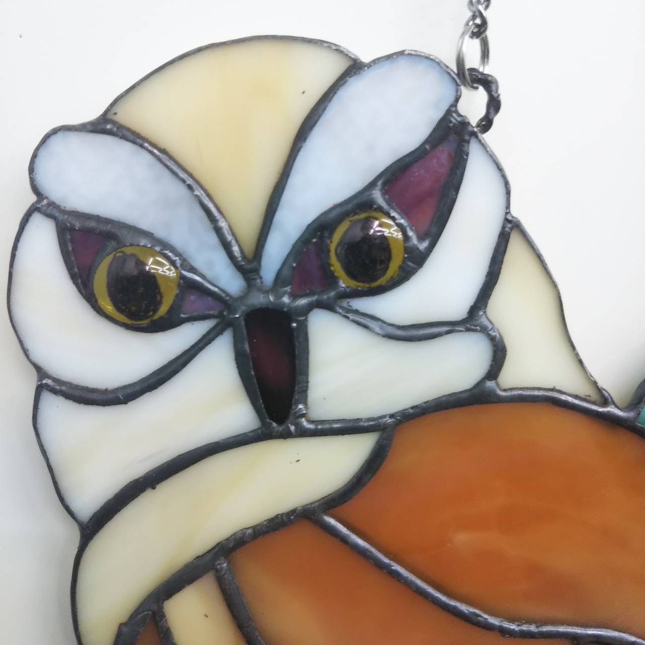 ステンドグラス受注制作オーナメント＊ふくろう SALEステンドグラス☆ふくろうオーナメントサンキャッチャー梟