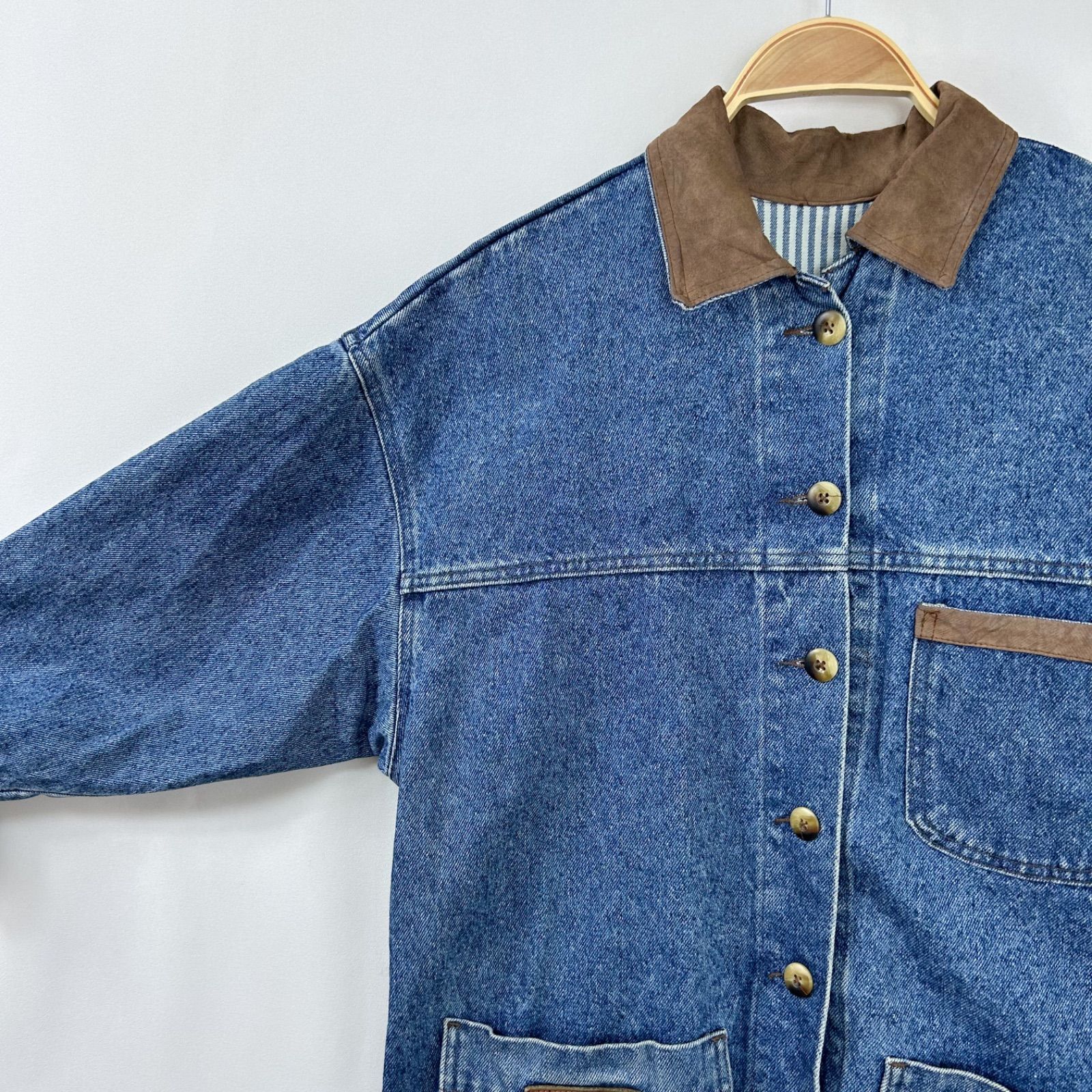 ヴィンテージ ハンガリー製 デニム ロング ダスターコート レディースS36b ヴィンテージ ハンガリー製 デニム ロング ダスターコート レディース