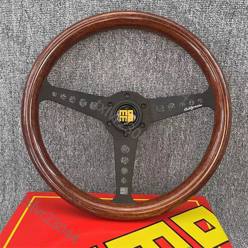 momo スポーツステアリング ウッド調　14インチ 新型入荷 ステアリング MOMO 木目調 ウッドステアリング 14