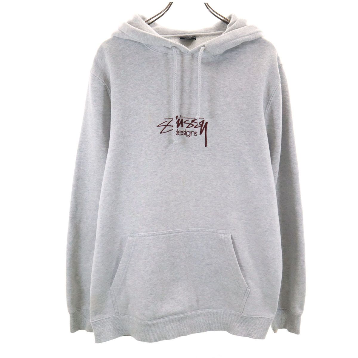  STUSSY ステューシー 長袖 スウェットパーカー M グレー 裏起毛 メンズ 古着 パーカー