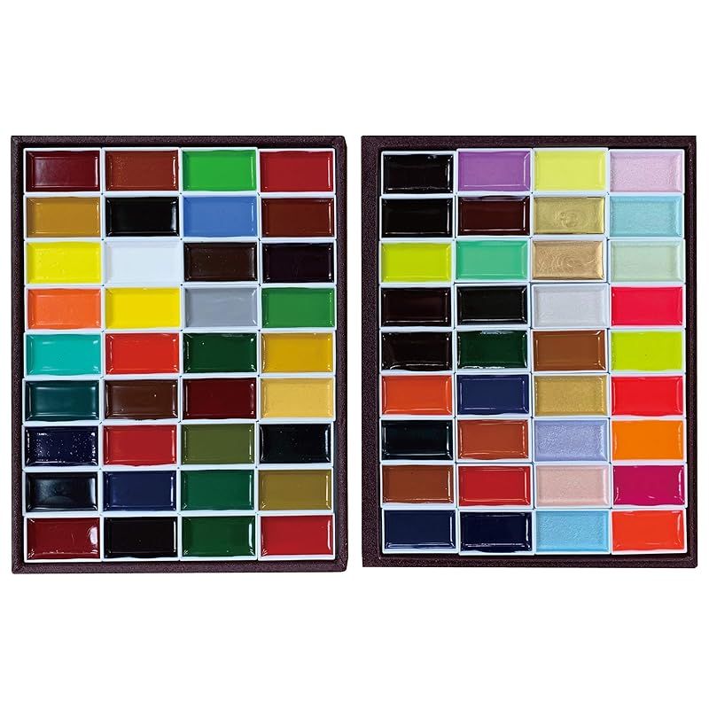 吉祥 日本画用絵具 角顔彩 上製 100色 吉祥 日本画用絵具 角顔彩 上製 100色 吉祥 日本画用絵具