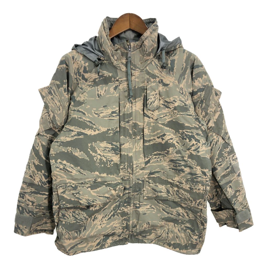 00年代 米軍実物 U.S.AIRFORCE APECS GORETEX パーカージャケット ミリタリー ABUカモ (メンズ MEDIUM SHORT) 中古 古着 S7683