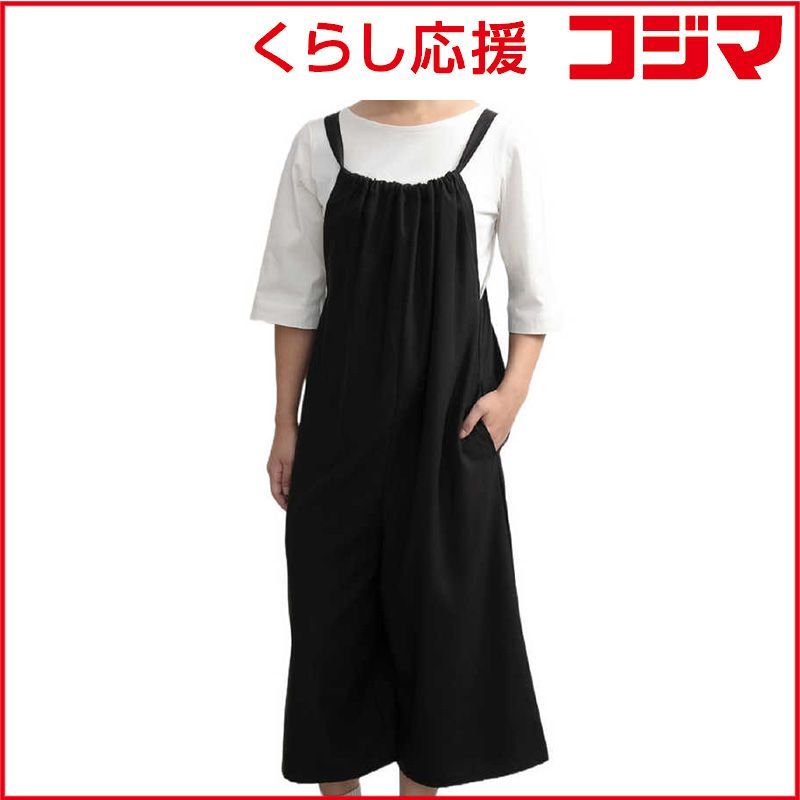 ウェーブ ウシロリボンオールインワン ブラックA L230103