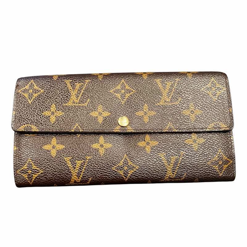 ルイヴィトン LOUIS VUITTON 長財布 小銭入れ モノグラム 茶 ブラウン 