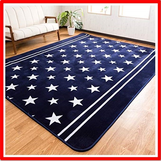 【送料無料 】 200×250cm_スターネイビー システムK カーペット 子供も安心の抗菌・防臭・防ダニ 200×250cm ラグ 優しいふわふわ肌触り 床マ