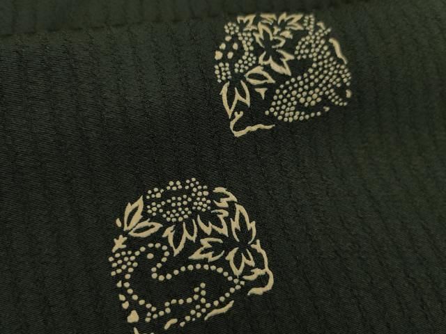 平和屋本店□極上 印傳 訪問着 単衣 花兎 蝉色地 逸品 DZAA6568kh5