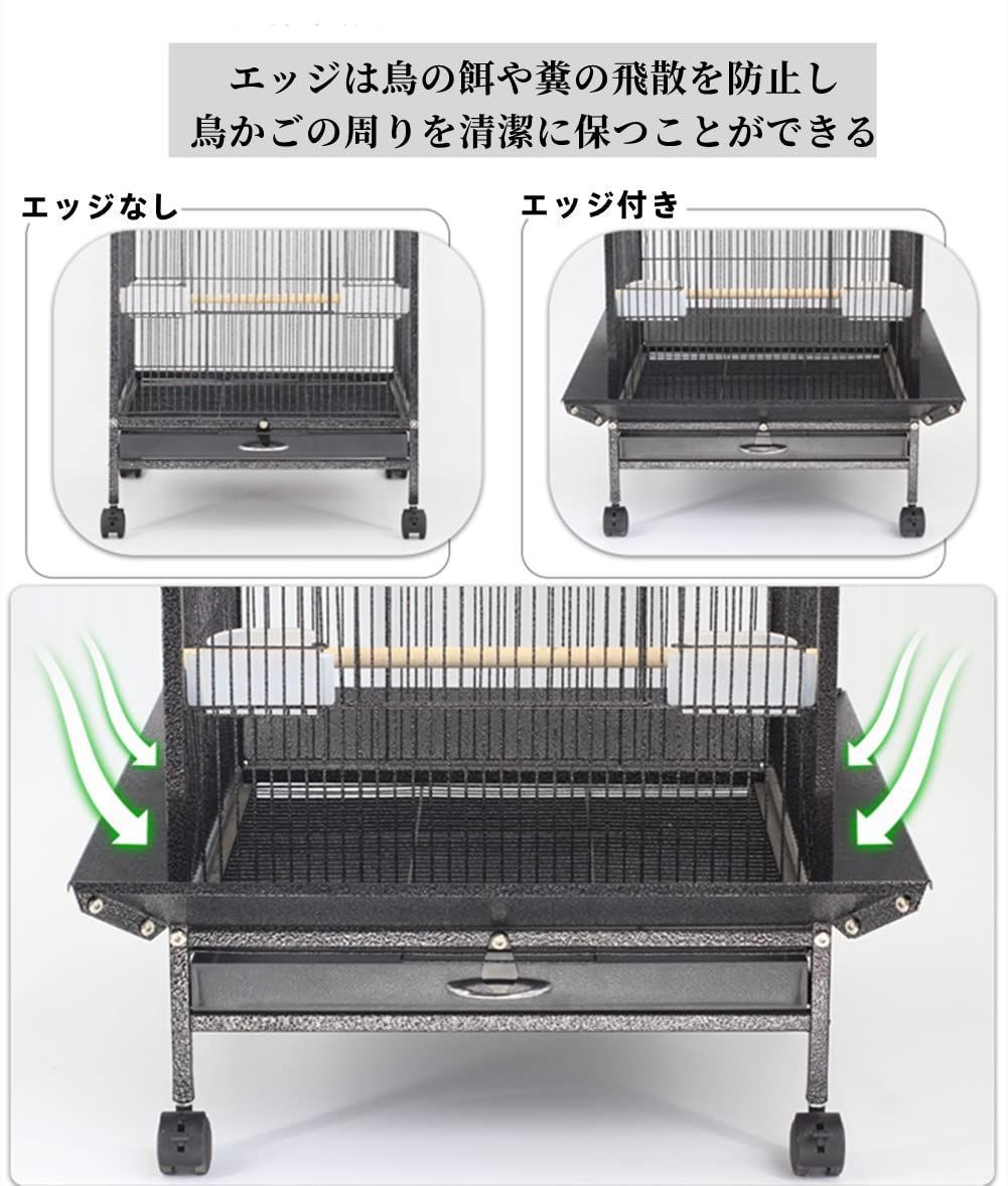 数量 オウムケージ 鳥籠 キャスター付き オカメ おしゃれ バードケージ セキセイ ケージ ボタン ケージ インコ 文鳥 大型 45.5X45.5X97CM 鳥 鳥かご セット2 Jiza