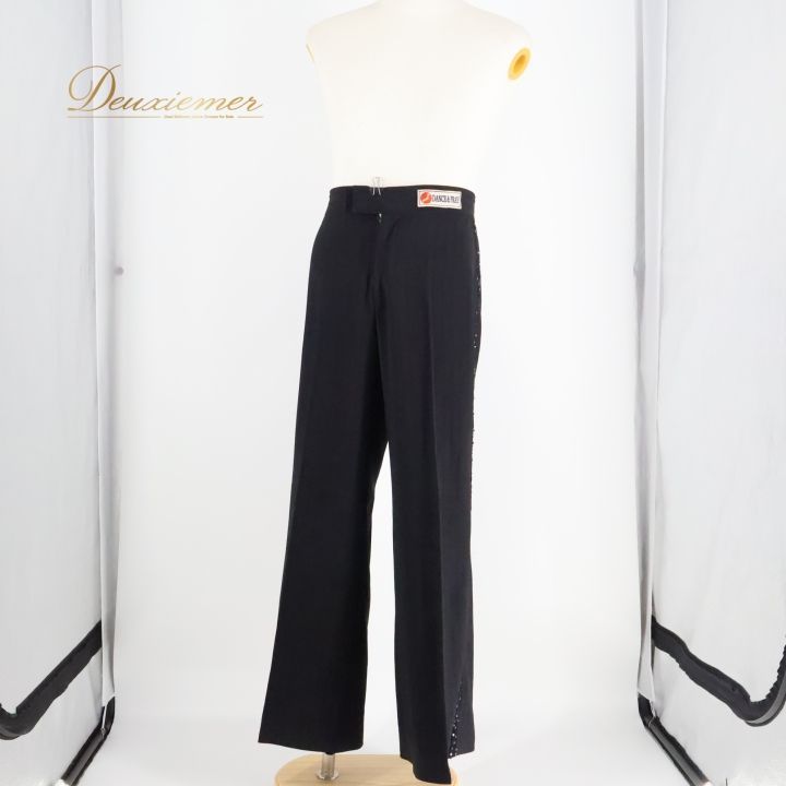 【美品 社交ダンス衣装】ブラック gentil スラックス パンツ ズボン 黒 美品 社交ダンス衣装】ブラック gentil ジャンティ スラックス
